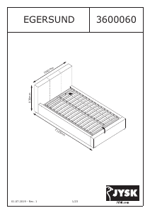 Manual JYSK Egersund (90x200) Estrutura de cama