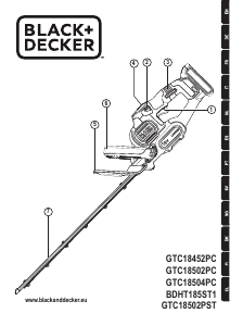 Käyttöohje Black and Decker GTC18504PC Pensasleikkuri