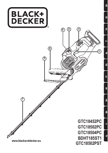 Εγχειρίδιο Black and Decker GTC18502PC Εργαλείο κουρέματος φράχτη