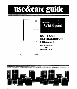 Manual Whirlpool ET16JMYSF01 Fridge-Freezer