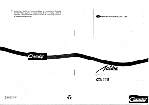 Manuale Candy CTA 115 IT Lavatrice