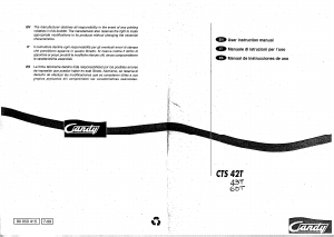 Manuale Candy CTS 42 T Lavatrice