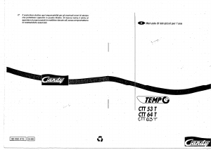 Manuale Candy CTT 64 T ITA Lavatrice