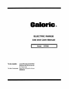Manual Caloric EST3992W Range