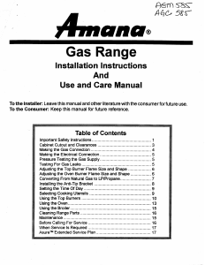 Manual Amana AGC585WW Range