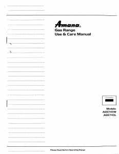 Manual Amana AGS743W Range