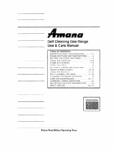 Handleiding Amana AGS750W Fornuis