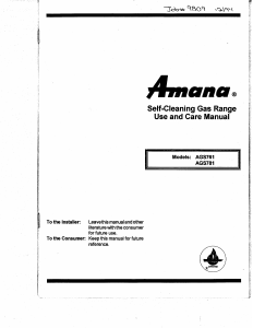 Handleiding Amana AGS781LL Fornuis