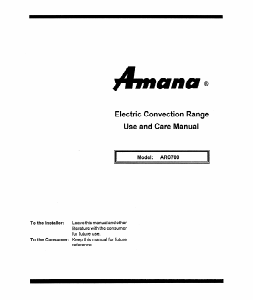 Handleiding Amana ARC700E Fornuis