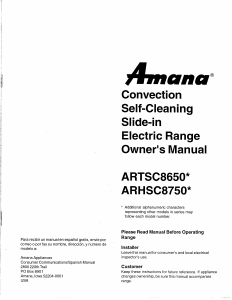 Handleiding Amana ARHSC8750WW Fornuis