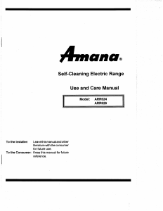 Handleiding Amana ARR624W Fornuis