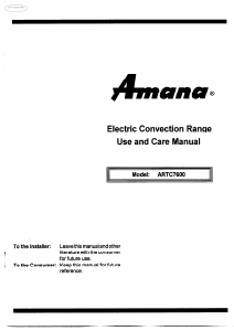 Handleiding Amana ARTC7600E Fornuis