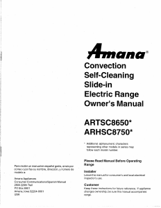 Handleiding Amana ARTSC8650WW Fornuis