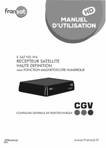 Mode d’emploi CGV E-SAT HD-W4 (Fransat) Récepteur numérique