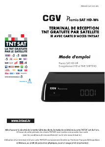 Mode d’emploi CGV Premio SAT HD-W6 (TNT Sat) Récepteur numérique