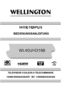 Mode d’emploi Wellington WL40UHD19B Téléviseur LCD