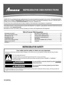 Mode d’emploi Amana ABB2522FEQ1 Réfrigérateur combiné