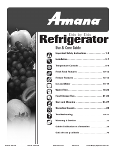 Mode d’emploi Amana ASD2628HEW Réfrigérateur combiné