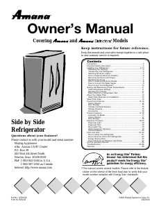 Manual de uso Amana ARS8267BW Frigorífico combinado