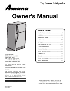 Manual Amana ATB2115HRQ Fridge-Freezer