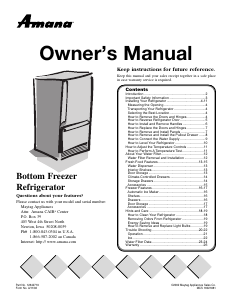 Manual Amana ARB2557CSR Fridge-Freezer