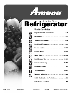 Handleiding Amana ACD2232HRQ Koel-vries combinatie