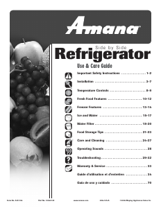 Mode d’emploi Amana ASD2626HEQ Réfrigérateur combiné