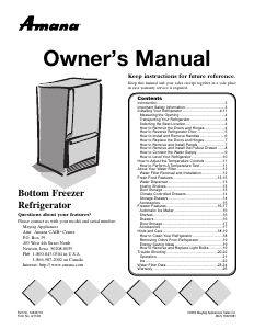 Manual Amana ARB2517CC Fridge-Freezer