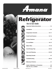 Manual de uso Amana ABB2524DEQ Frigorífico combinado