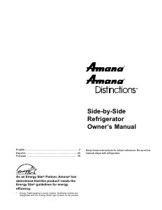 Handleiding Amana ARS9168AS Koel-vries combinatie