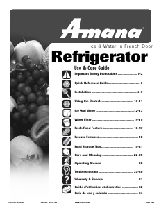 Manual de uso Amana AFI2538AEQ Frigorífico combinado