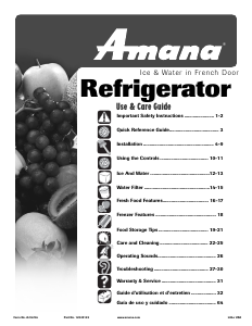 Manual de uso Amana AFI2538AEW Frigorífico combinado