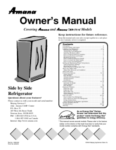 Manual de uso Amana ARS2661BW Frigorífico combinado