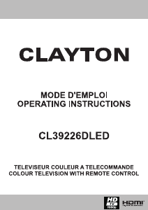 Mode d’emploi Clayton CL39226DLED Téléviseur LCD
