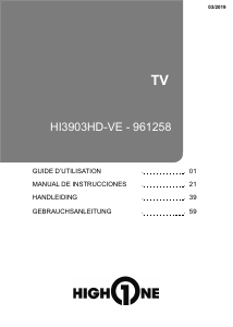 Manual de uso High One HI3903HD-VE Televisor de LCD