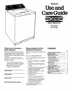 Manual Roper AL3132WW1 Washing Machine