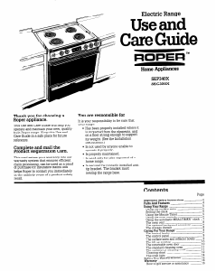 Manual Roper SEC350XW0 Range