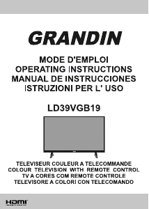 Mode d’emploi Grandin LD39VGB19 Téléviseur LCD