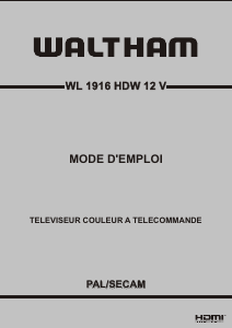 Mode d’emploi Waltham WL 1916 HDW 12 V Téléviseur LCD
