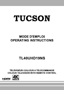 Mode d’emploi Tucson TL40UHD19NS Téléviseur LCD