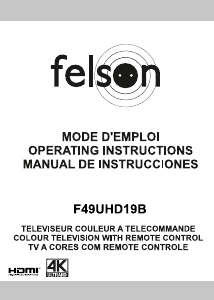 Mode d’emploi Felson F49UHD19B Téléviseur LCD