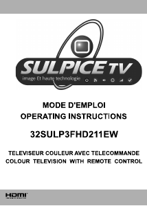 Mode d’emploi Sulpice 32SULP3FHD211EW Téléviseur LCD