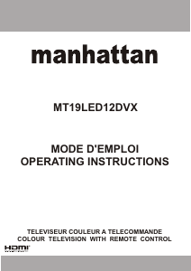 Manual Manhattan MT19LED12DVX LCD Television