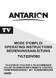 Mode d’emploi Antarion TVLT22DVDB2 Téléviseur LCD