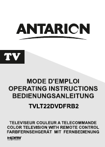 Mode d’emploi Antarion TVLT22DVDFRB2 Téléviseur LCD