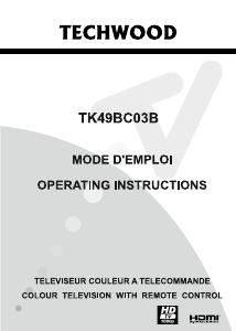 Manual Techwood TK49BC03B LCD Television