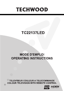 Mode d’emploi Techwood TC22137LED Téléviseur LCD