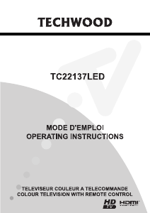 Handleiding Techwood TC22137LED LCD televisie