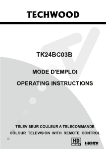 Mode d’emploi Techwood TK24BC03B Téléviseur LCD