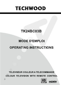 Manual Techwood TK24BC03B LCD Television